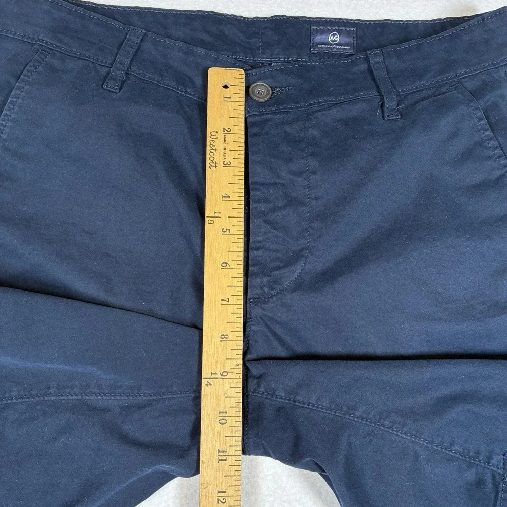 AG Adriano Goldschmied Wanderer Mens 31 Navy Blue Stretch Chino Casual Shorts